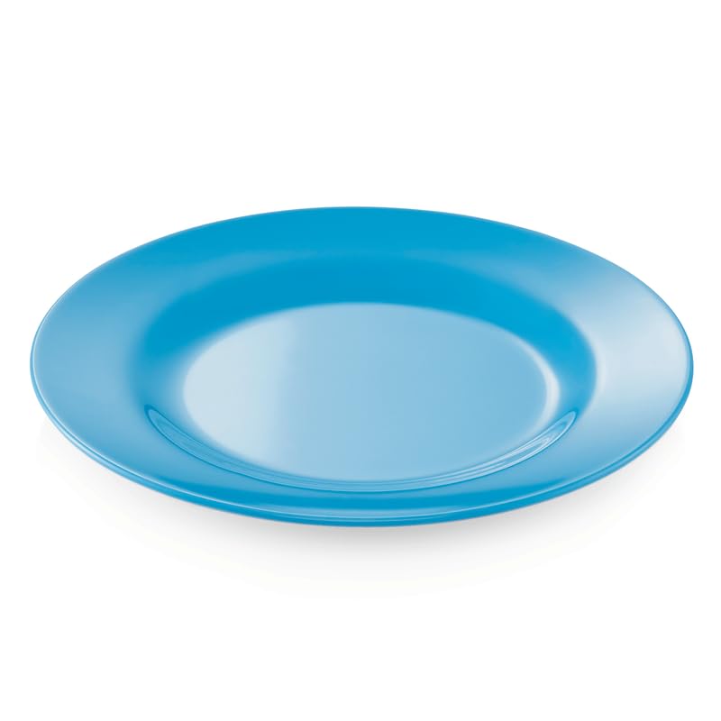 24x Teller flach Ø 20 cm Melamin blau bruchfest
