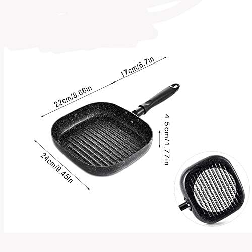 Aluminum Non-stick Square Grill Pan Steak Fry Pans Multi-function Snowflake Striped Frying