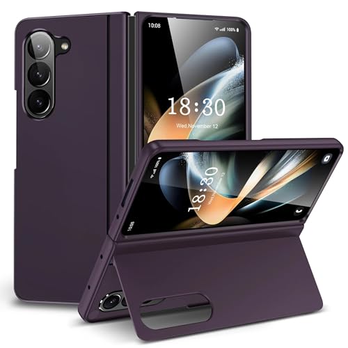 Coque antichoc Samsung Z Fold4 violette qui protège l'écran et intègre un support pliable PC