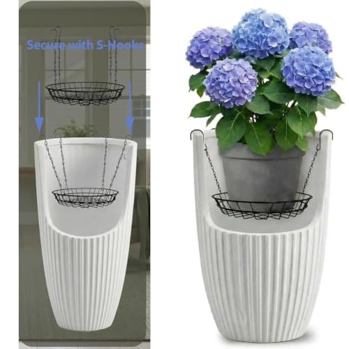 Hauteur réglable pour ces pots suspendus en métal de terrasse - 8