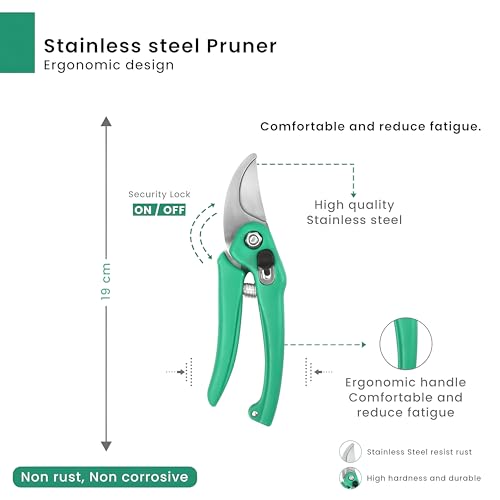 Image of Go Garden Assorted Hand Pruner Cutter - Heavy Duty Steel Blades Gardening Tool | Plant Cutter for Home Garden | Wood Branch Trimmer | Grass Cutting Accessory
