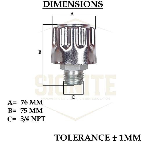 Image of Signite Hydraulics Breathers Cap 3 /4 inch, Heavy Duty Breather Tank Oil Cap,Metal Vent Breather Cap for Reservoir Tank Filter, Gearboxes with 40 Micron Filtration Threaded Chrome Steel Alloy 3 /4 NPT