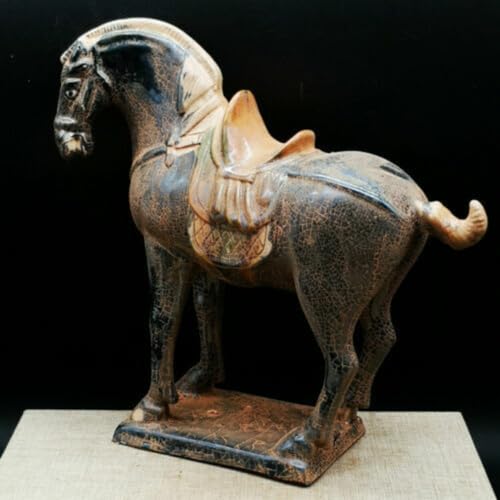 Estatua de cerámica y latón chino Tang Dinastía 21 cm miniatura 3