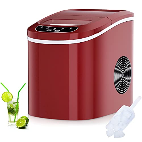 RELAX4LIFE Eiswürfelmaschine, Eismaschine mit Eiswürfelschaufel & Eiskorb, 12 kg in 24 Std, 9...