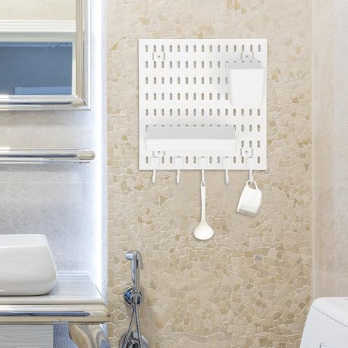 Organizador de tablero perforado plástico resistente para colgar en pared 5