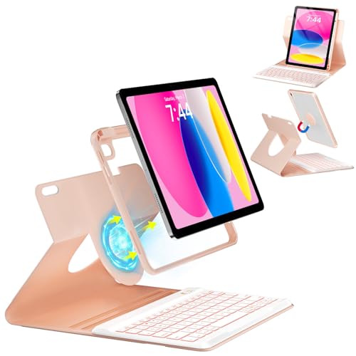 Image of OYEEICE Keyboard Case for iPad A16 11th Gen 2025 & 10th Gen 2022 | 360 Rotatable Detachable Wireless Keyboard Cover with Pencil Holder, Folio Protective Case for iPad 11th /10th Gen