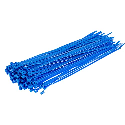 Image of GTSE 12 inch Blue Zip Ties, 100 Pack, 40lb Strength, UV Resistant Long Nylon Cable Ties, Self-Locking 12 Inch Tie Wraps