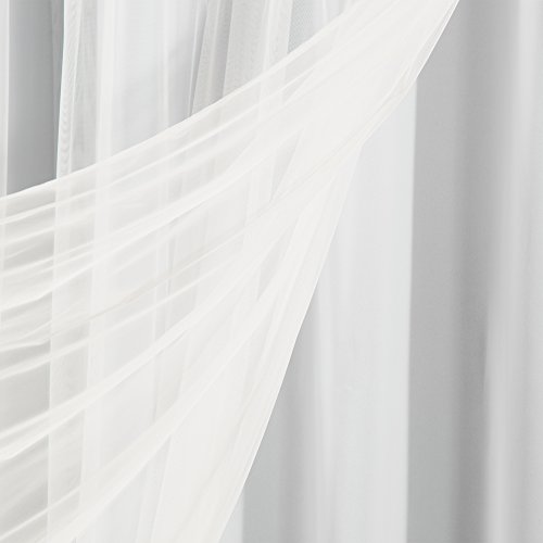 image for Best Home Fashion uMIXm Tulle Sheer with Attached Valance & Solid Blac