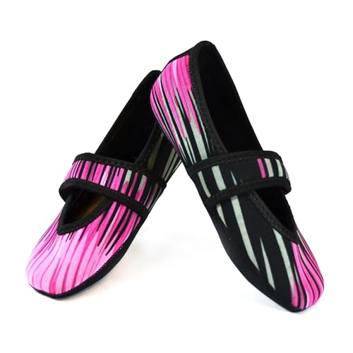 Nufoot Betsy Lou Women's Slippers, Foldable, Flexible Flats, Slipper Socks, Travel Slippers, Exercise Shoe, Dance Shoe, Yoga Socks, House Shoes, Indoor Shoes, Pink Aurora, X-Large