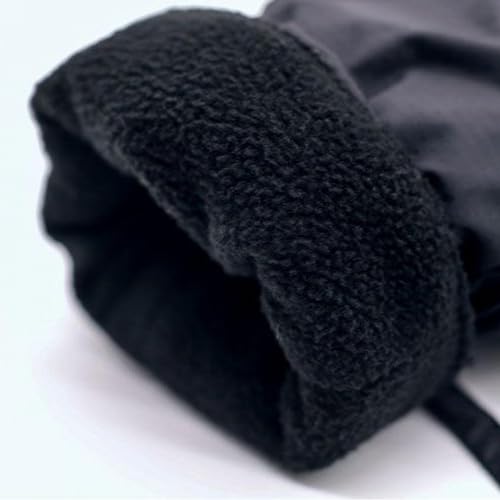 Men's Women's Winter Down Ski Gloves Mittens Windproof Warm Thickened Insulated with Neck Lanyard- Black M4