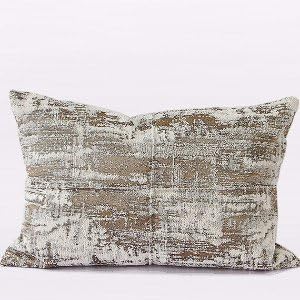 G Home Collection Luxury Light Gold Mix Color Metallic Chenille Pillow Cover 14"X20"