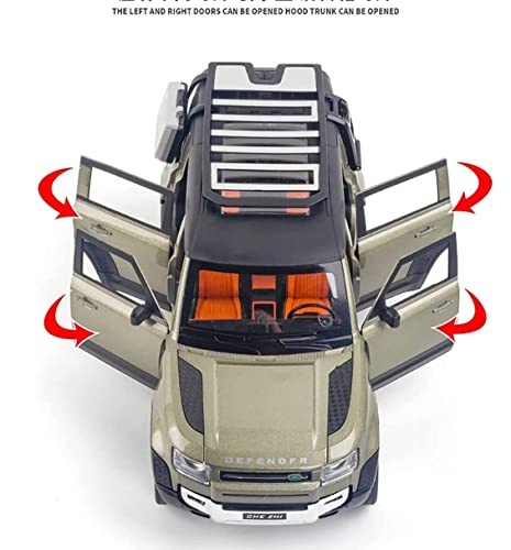 Image of Diecast Metal Car Model 1 /24 Defender Toy Car for Kids, Boys & Girls, Multicolor, Pull-Back, Sound & Light, Collectible, Gift