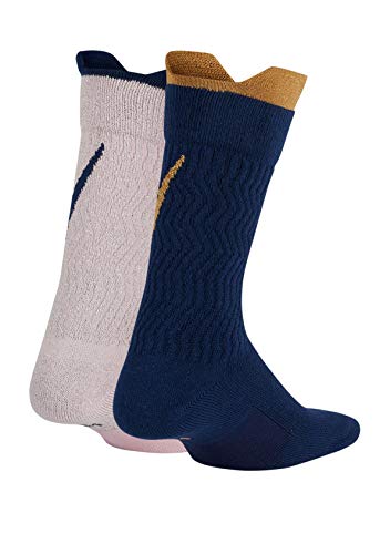 Nike Girl`s Swoosh Lightweight Crew Socks 2 Pairs (Multicolor 2, Medium)2