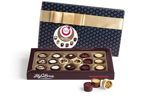 Lily OBriens Desserts Collection 210g Gift Wrapped - 16 Assorted Chocolates from 6 Dessert Inspired Recipes - Gift Thank You Teacher