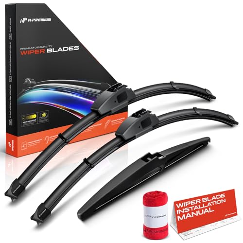A-Premium 22"/20"/10" Windshield Wiper Blades Compatible with Lexus GX550 2024 - Front Rear Wipers Blade Set for Hook/RL2 Arm Connector, with Wear Indicator & Towel (Pack of 3) by A-Premium - Used condition - US$26.39