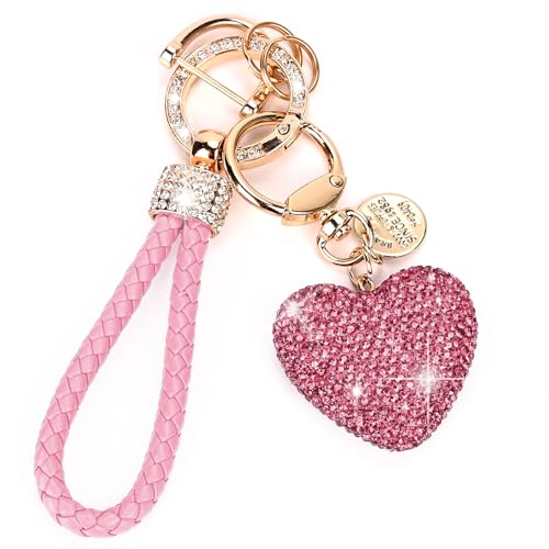 Rhinestone Heart Car Keychain