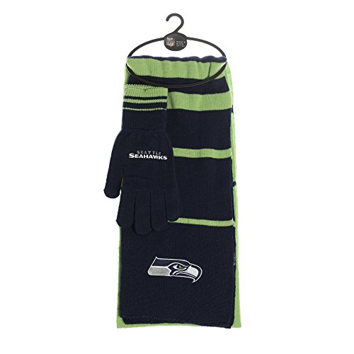 Gants et écharpe NFL femme bleu marine Littlearth taille unique chaude