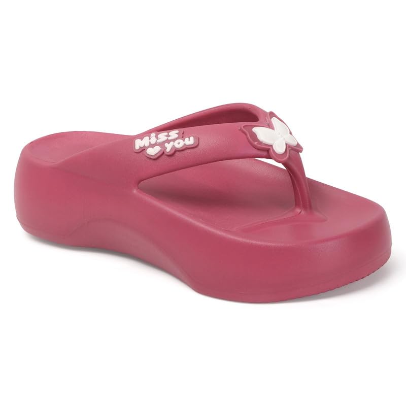 Image of Sukun BTRFLY Women's Soft Anti-Skid Flip-Flops Stylish Comfortable Waterproof Slip-On Slippers for Daily Use