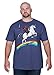Marvel Men's Deadpool Riding A Unicorn On A Rainbow T-Shirt, Navy Heather, Large US