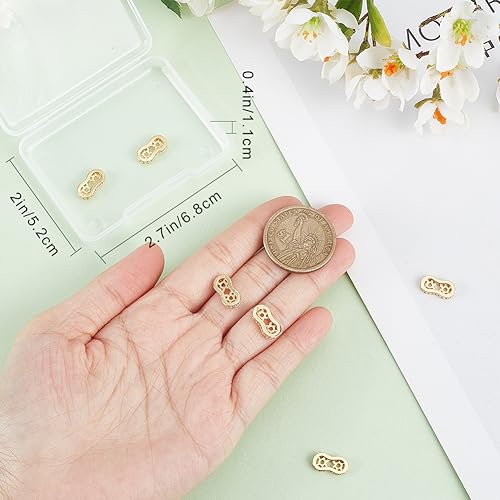 Beebeecraft 1 Box 8Pcs Spacer Beads 18K Gold Plated Brass Cubic Zirconia 2 Holes Spacer Bar Beads Link Connectors 13mm Long Beads for Jewellery Making Bracelets Necklace - Image 3