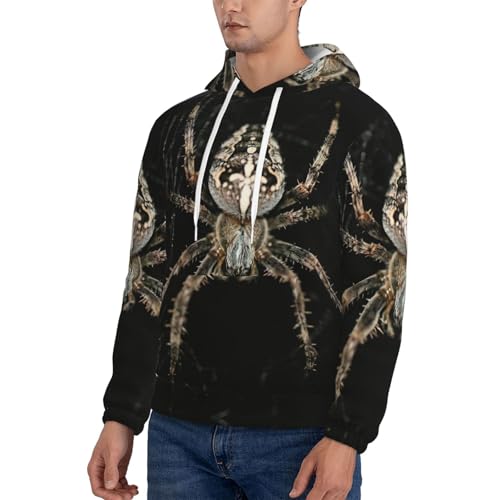 Pull à capuche athlétique homme sweat araignée effrayante pull col rond chaud xl 4x