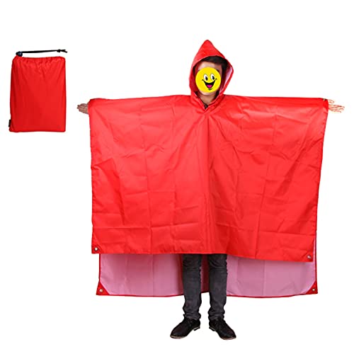 IWEIGN Regenmantel, 3-in-1, wasserdicht, Rucksack, Regenmantel, Zelt, Strandmatte, Sonnenschutz, Baldachin, Radfahren, Regenbekleidung, Poncho, Outdoor, Camping, Zelt, wasserdichter Poncho, einfarbig,