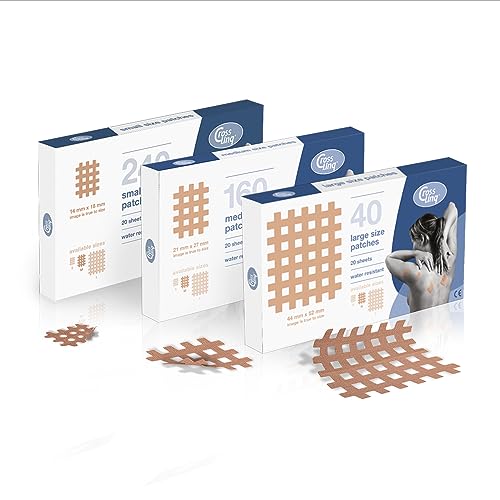 CrossLinq Acupressure Patches | Acupuncture Patch for Scars & Muscle Pain | Crosshatch Pain Patches | Non-Elastic Crosspatches | Small | (Pack of 240)