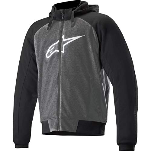 Alpinestars Men’s Chrome Sport Anthracite, Black and White Hoodie - 2X-Large