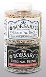 Borsari Seasoned Salt Combo - All Purpose Original and Everything Bagel Seasonings - Gluten Free Gourmet Sea Salt Blends With Herbs and Spices - Set of 2, 3.2-4 oz Shaker Bottles