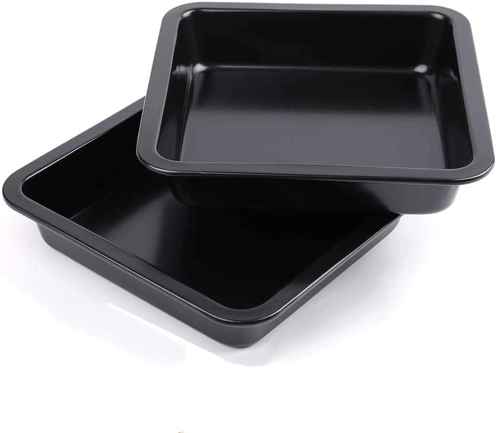 Bakeware 2 Pack 8/9 Inch Nonstick Square Cake Pan Metal Pan Baking Mold Microwave Nonstick Baking Pan/76