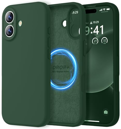Image of LOVE 3000 Designed for iPhone 17 Case, Premium Silicone [Compatible with Magsafe][Soft Anti-Scratch Microfiber Lining] Shockproof Protective Phone Case for Men Women 6.3 inch, Green