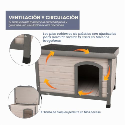 Caseta TRIXIE Classic para Perros de madera exterior con patas elevadas 6