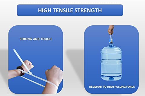 Kable Kontrol Heavy Duty Cable Zip Ties 100 Pcs 24 Inch, Natural White, 175 Lbs Tensile Strength, Self-Locking Nylon Clear Plastic Wire Ties Wraps For Indoor Or Outdoor Use #TOP5