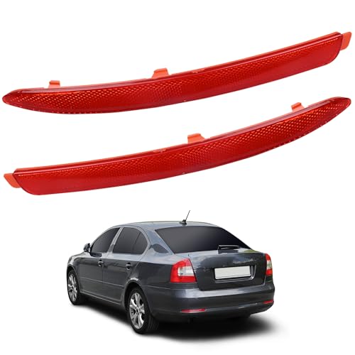 Image of Hebstw Replacement for Reflector Bumper Rear Left Right for Skoda Octavia, 1Z0945105 1ZD945106 (2007-2013)