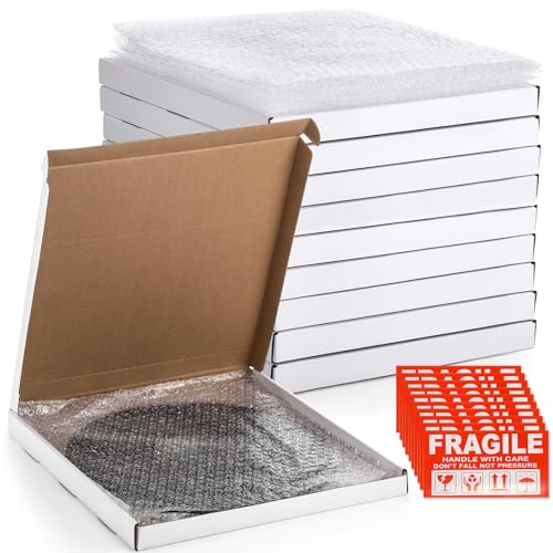 Janlaugh 10 Sets Vinyl Record Mailers 12.8x12.8 x 1.1 shipping Boxes Simple Fold Corrugated...