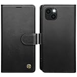 AIMOYU for iPhone 13 Case, Flip Wallet Leather Phone Case with [4 Card Slots] [Kickstand] [RFID Blocking] Magnetic Protective Shockproof Cover for iPhone 13 Phone Case - Black