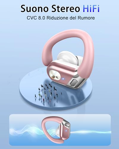 Image of Wireless Earbuds, Bluetooth 5.4 Headphones Sport, 50H Deep Bass Sound Over Ear Buds with 4 ENC Noise Cancelling Mic, Dual LED Display, IP7 Waterproof Earphones with Earhook for Workout /Running /Gym