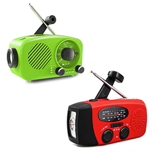2000Mah Emergency Weather Radio, Crank Portable Solar Retro Radio With Emergency Power Bank+Emergency Hand Crank Radio With Led Flashlight For Emergency, Am/Fm Noaa Portable Weather Radio #TOP30