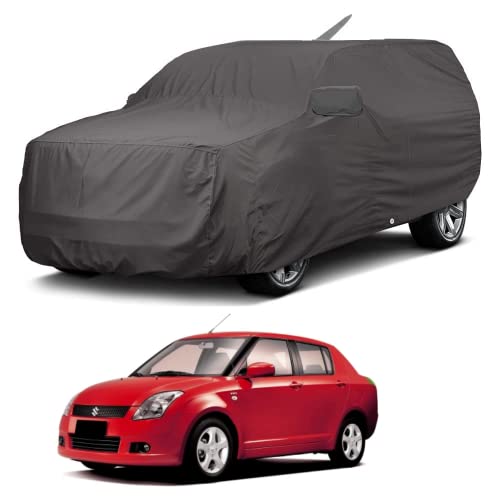 Image of Auto Hub Car Cover Compatible with Maruti Swift Dzire (Model : 2008-2016) with Antenna & Mirror Pocket, Weather Proof, Triple Stitched, Swift Dzire Car Cover- Navy-Red