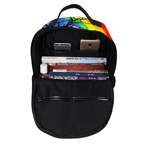 Mochila de elefante y globo arcoíris unisex para universidad y uso diario multicolor 5