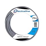 cavo unipolare 2 5 100 mt Lunghezza 25 metri Electraline 15062 N07V-K Cavo Unipolare, Sezione 1x1 mm, Lunghezza 25 m, Grigio