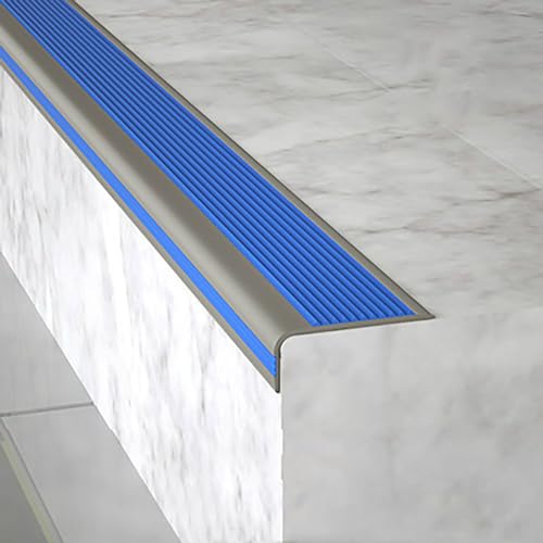 Nez d'escalier vinyle bleu pour sécuriser les marches de la maison - 2
