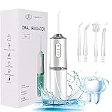 turbina dental para que sirve 【Irrigador Dental Inalambrico】: Puedes llevarlo fácilmente, ideal para viajar. Irrigador bucal con batería de litio de 2000 mAh, se puede cargar conectando diferentes adaptadores con un cable de carga USB. Así podrás llevar irrigador bucal inalámbrico contigo en todos tus viajes y guardar irrigador oral eléctrico sin ocupar espacio. Y el depósito de agua es extraíble, fácil de llenar y limpiar. Es una gran opción para viajar.