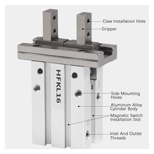 Pince mécanique et cylindre à doigt pneumatique HFK-32 à double effet - 5