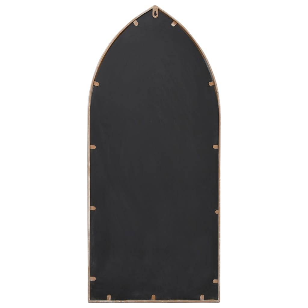 Miroir décoratif de jardin - 100 x 45 cm - Miroir mural de jardin avec effet rouille - En fer robuste - Miroir extérieur pour extérieur avec aspect vieilli