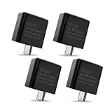 4 PCS LED Electronic Flasher Relay, 12V Speed Adjustable 2 Pin Hazard Warn Flash Relay, Turn Signal Hyper Flash Relay, for Motorcycle, Car (Black)