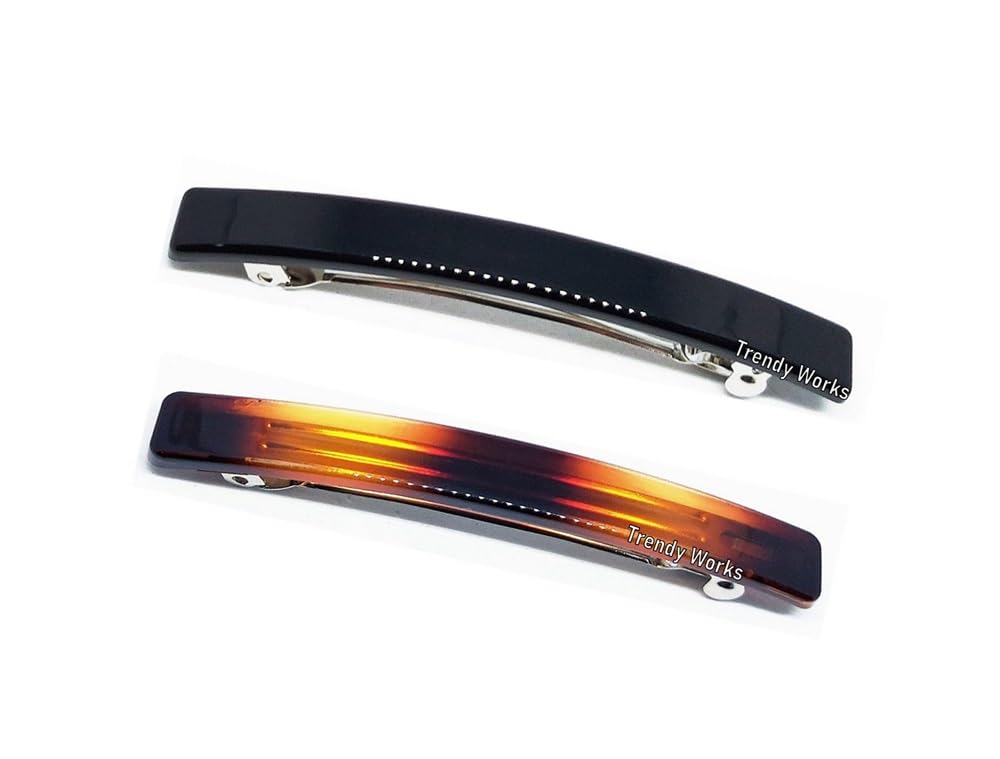 Trendy Works 2 Pieces Slim French Hair Barrettes Ponytail Back Clip Hair Back Pins Hair Accessories for Women Girls (Black, Brown) (B09WDZ349D) Amazon Price History, Amazon Price Tracker