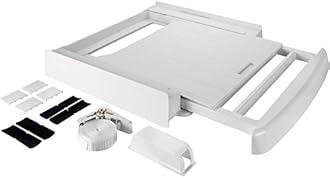 wpro SKS101 Accessories for Washing Machines and Tumble Dryers, Stacking Kit with Shelf, Fits between the Washing Machine and Tumble Dryer, Universal for all brands, 60 x 60 cm With Shelf and Hanging Rail weiß