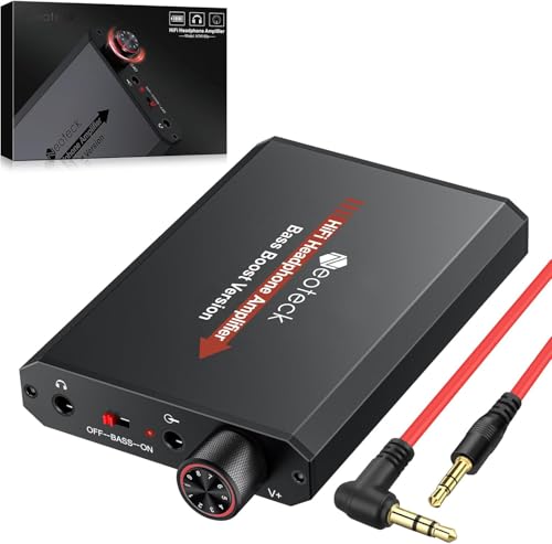 Neoteck 3.5mm Headphone Amp with Bass Boost Portable HiFi Headphone Amplifier,16-300 Ohm,Aluminum...