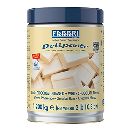 Fabbri Delipaste White Chocolate, Flavoring Compound for Gelato, Ice Cream, Soft Serve, Pastry and Confectionary, 1 Tin of 2.65 lb